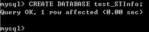 （创立test_STInfo数据库）