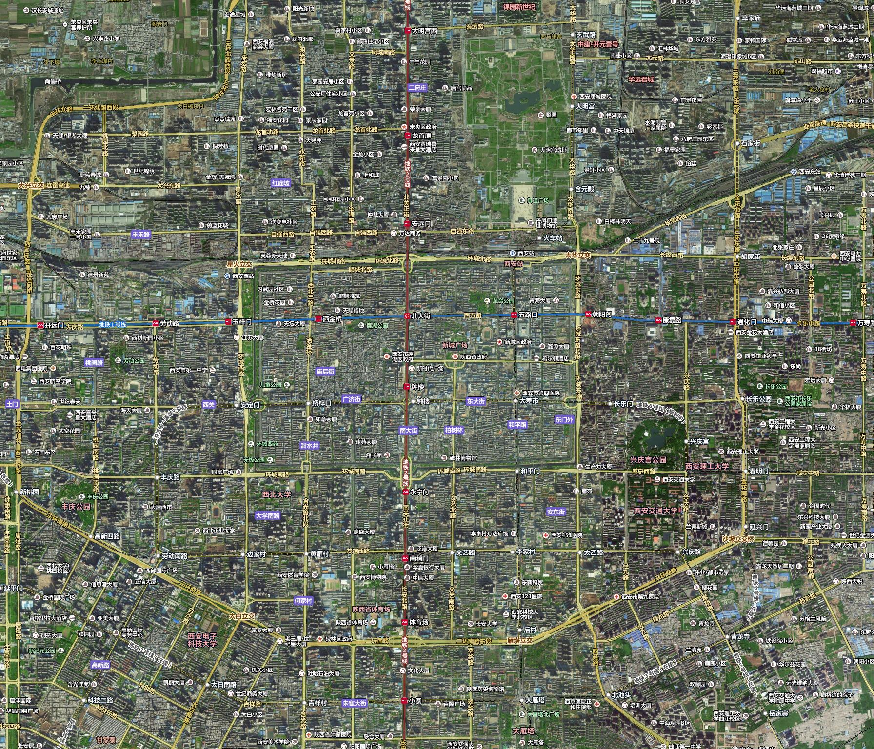 西安地图百度西安高清卫星地图最高19级可商用地图