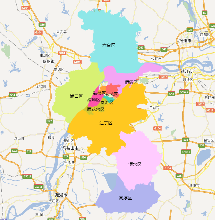 百度地图南京行政区域划分