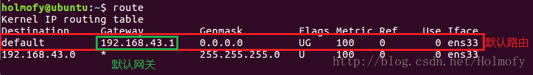 Linux查看默认路由
