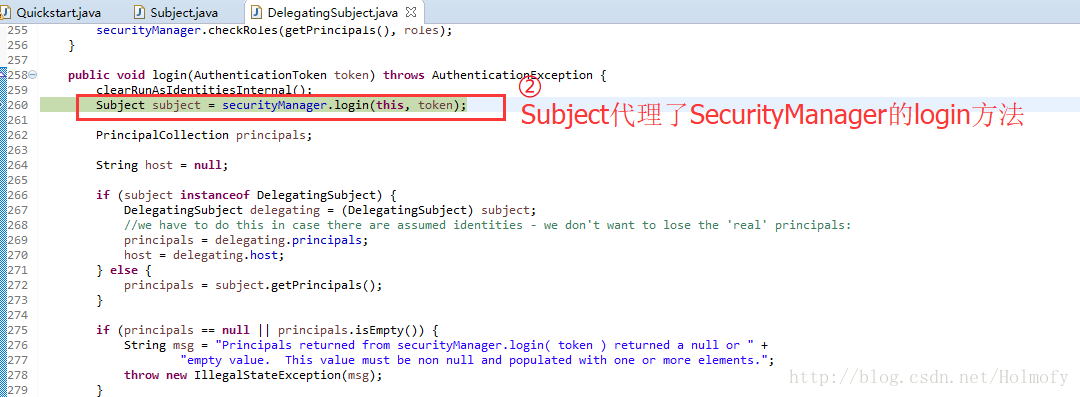 DelegateSubject代理SecurityManager.login