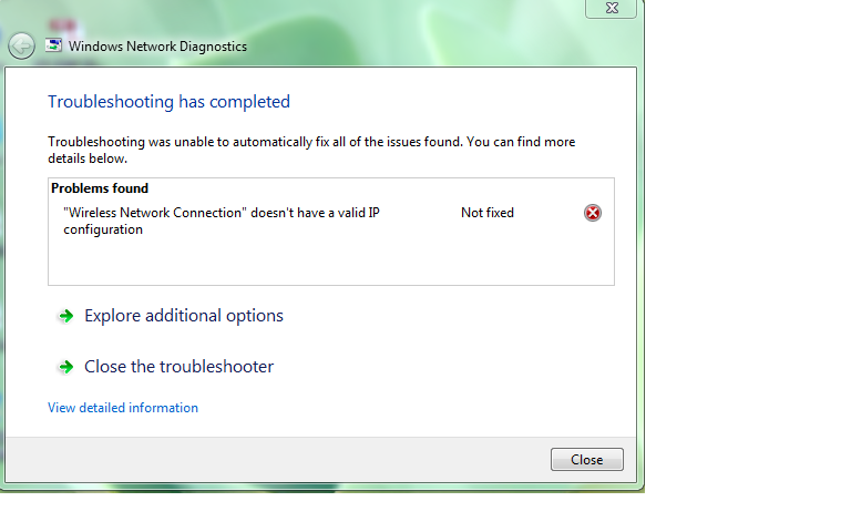 Wireless Network Connection Doesn T Have A Valid Ip Configuration >> "Wireless Network Connection" doesn't have a valid IP ... Wireless Network Connection Doesn T Have A Valid Ip Configuration >> "Wireless Network Connection" doesn't have a valid IP ...