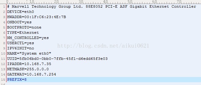 ifcfg-eth0文件参数PREFIX 和NETMASK的配置不一致问题_prefix mask 