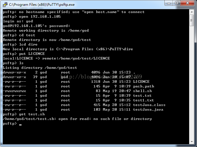 windows下用putty上传文件到远程Linux方法
