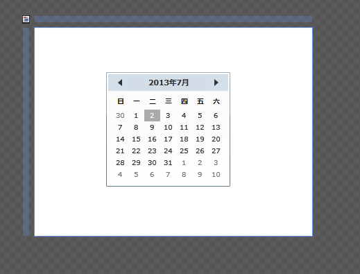 Calendar控件初始示例