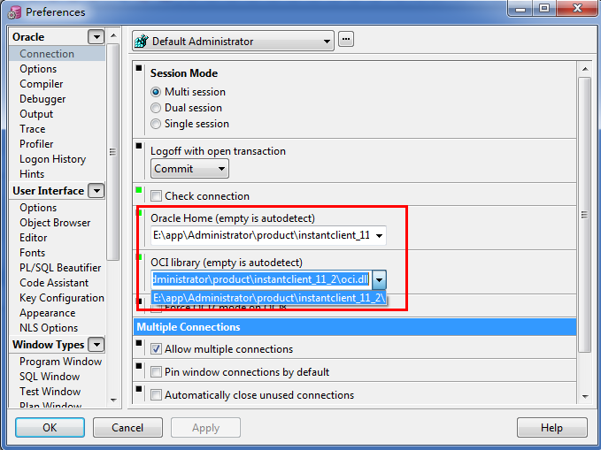 PLSQL Developer连接Oracle11g 64位数据库配置详解