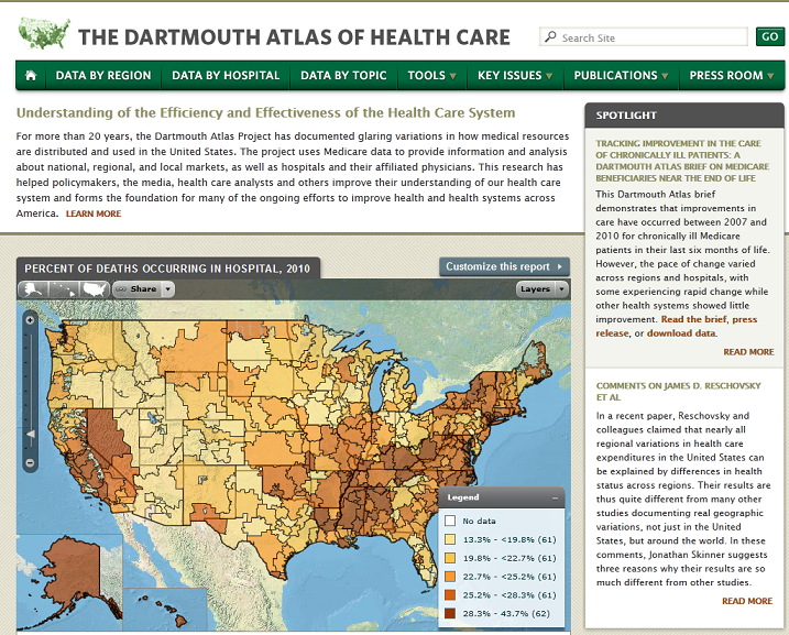 【2013Esri全球用户大会精彩案例】Dartmouth Atlas卫生保健项目-GIS特别贡献奖