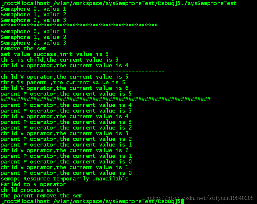 linux 进程间通信--systemV 信号量 实例