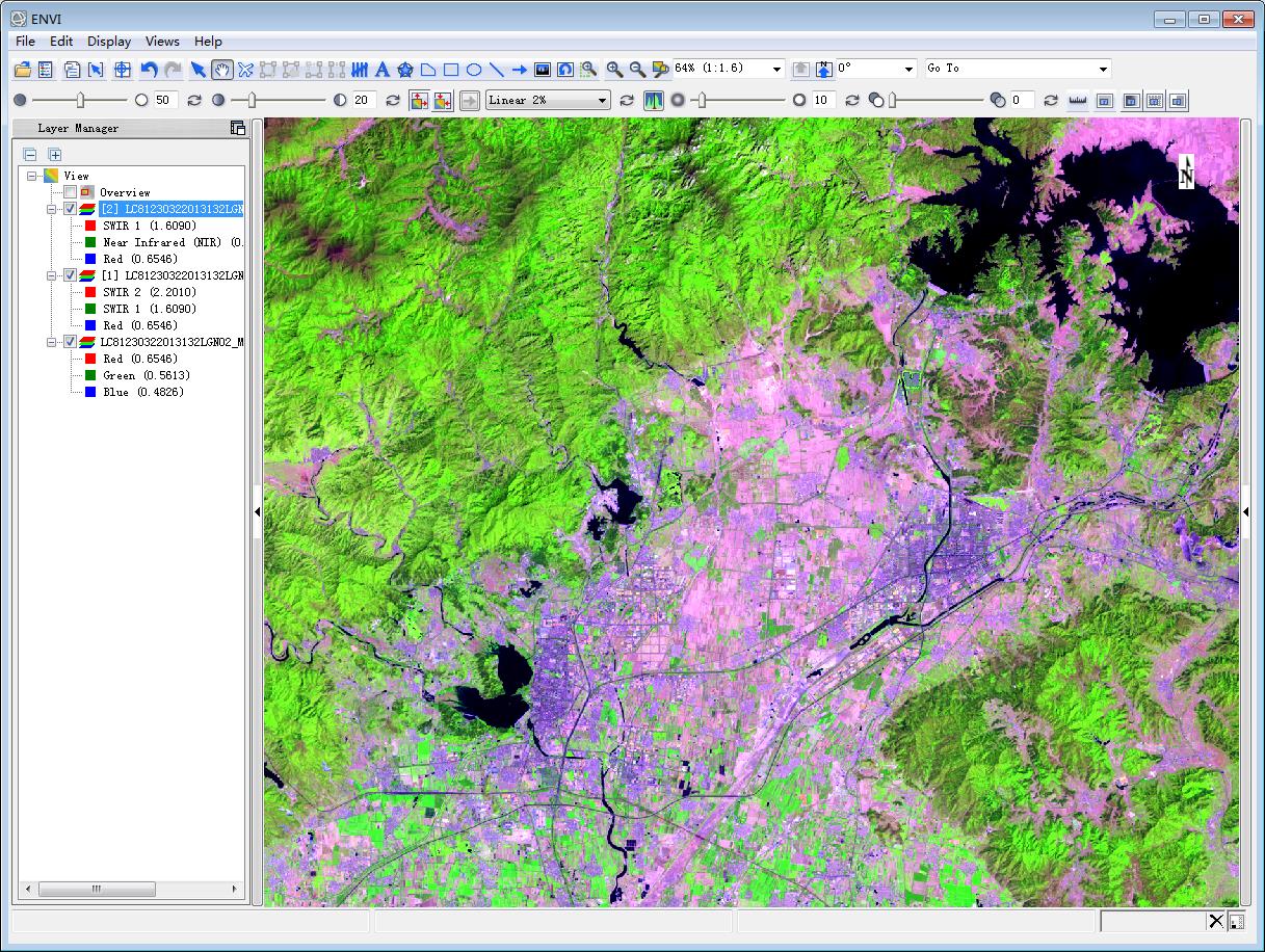 landsat 卫星波段组合以及envi下的展示