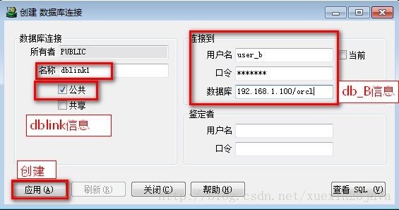 创建 dblink