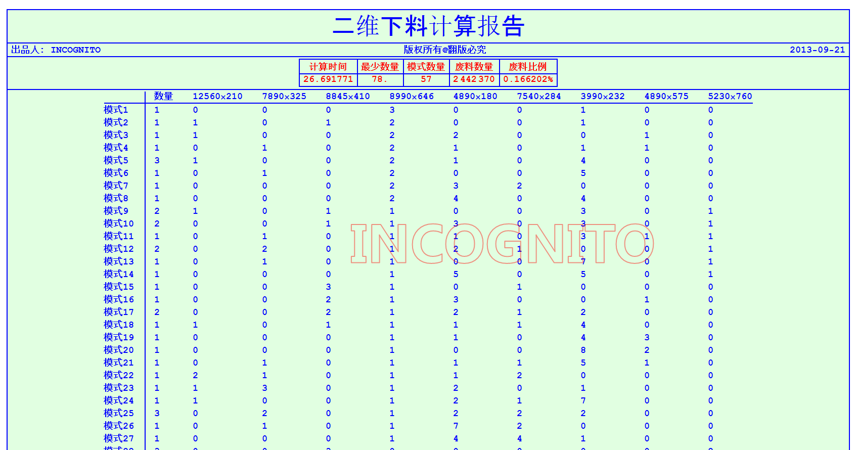 mmc二维下料例子