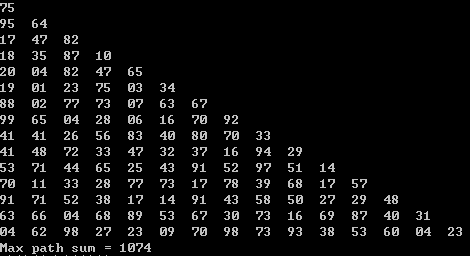 Project Euler 题解 #18  #67 Maximum path sum