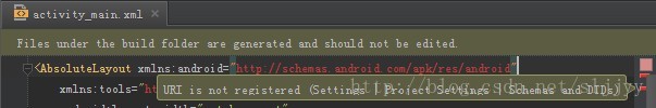Android Studio Error—URI is not registered