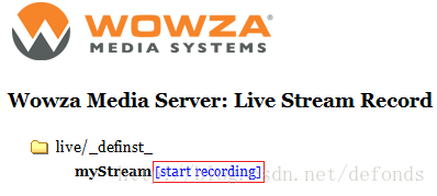 Live Stream Record页面