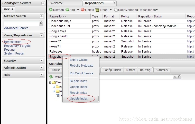 maven  nexus 里面的 snapshots 版本 数据量太多，清理方法。