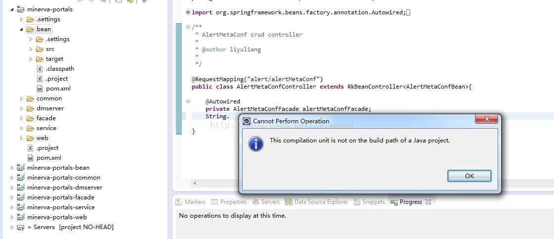 Eclipse 下出现 This compilation unit is not on the build path of a Java ...