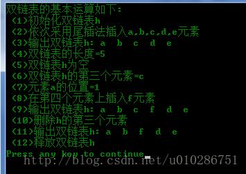 双链表的基本运算