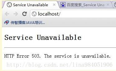 突然打开网站提示 Service Unavailabele