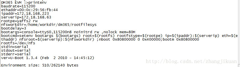 DM365 linux内核文件系统的烧写步骤及其uboot参数配置