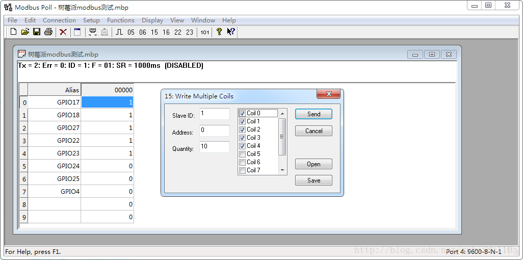 Карта регистров modbus