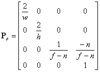 透视投影变换矩阵推导_矩阵的投影