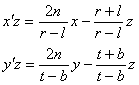 透视投影变换矩阵推导_矩阵的投影