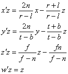 透视投影变换矩阵推导_矩阵的投影