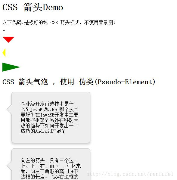 纯css箭头 气泡 铁锚的csdn博客 Csdn博客