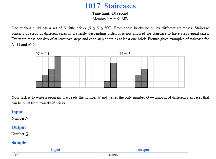 URAL 1017. Staircases