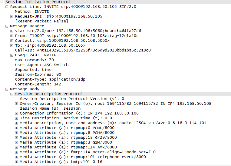 Wireshark抓包分析Sip流程