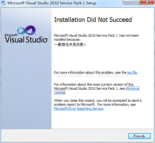 安装visual Studio 2010 Sp1时 提示 一般信任关系失败 的解决方法 Tumbler Csdn博客