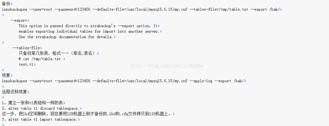 xtrabackup迁移单独一张INNODB表