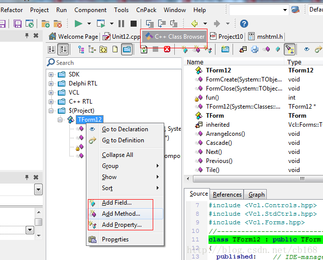 
			
				c++builder XE6 添加属性 方法			