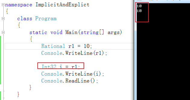 C#之自己定义的implicit和explicit转换