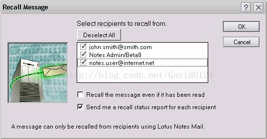 使用ibm Lotus Notes Domino V8 邮件收回功能 Gavid0124的博客 Csdn博客 Notes邮件撤回