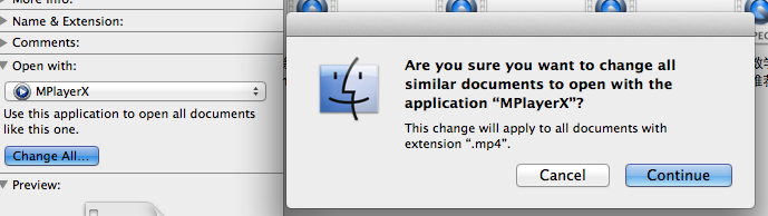 Mac OS使用技巧之四：修改打开不同格式视频的默认播放器