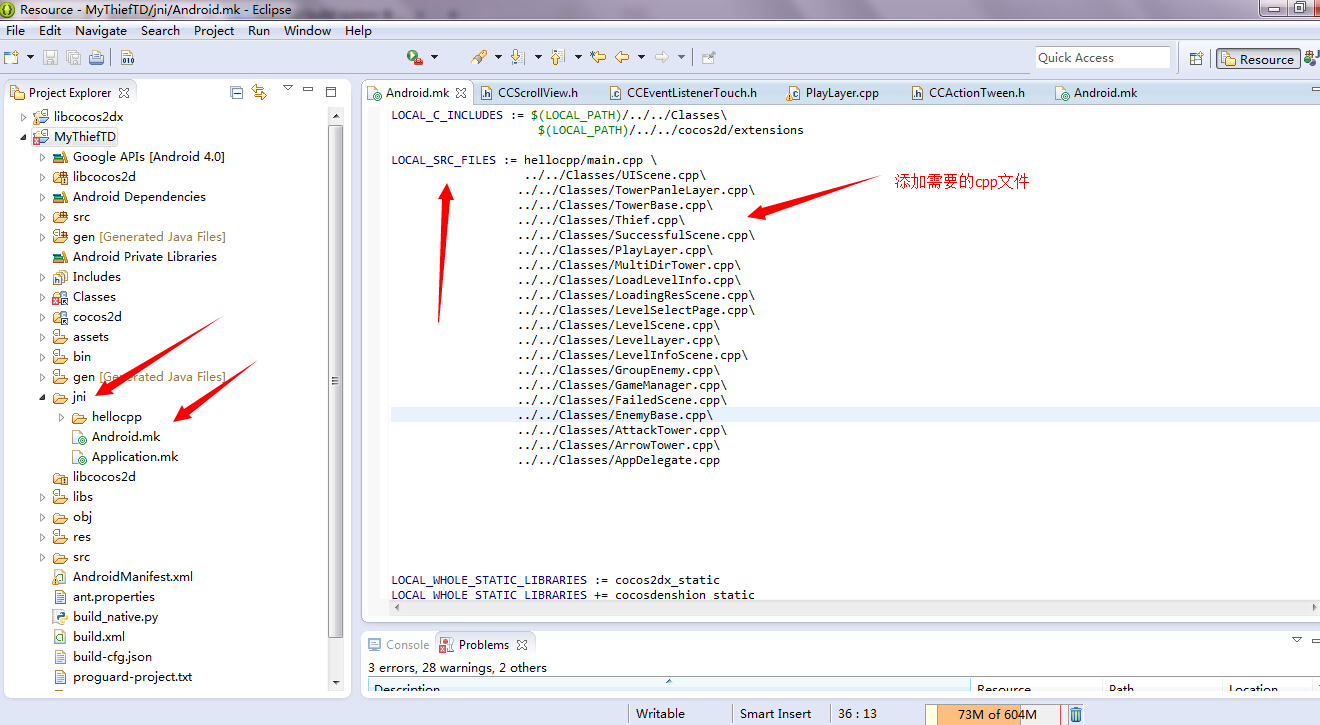 Cocos2dx3.2总结(五)Eclipse下生成Android APK提示"Description Resource Path