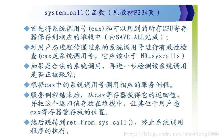 系统调用过程文字解说