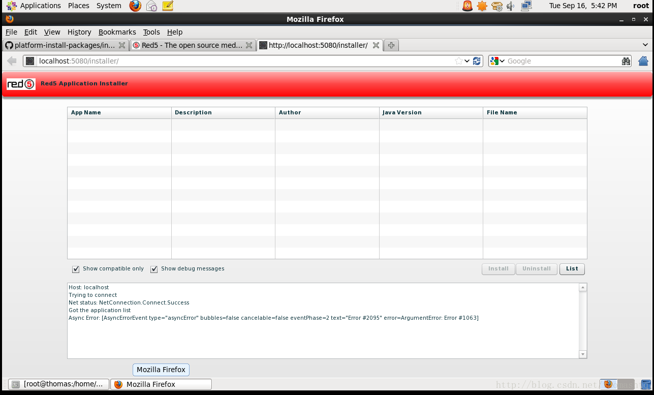 CentOS 6 上 Red5 安装应用Async Error问题解决方法