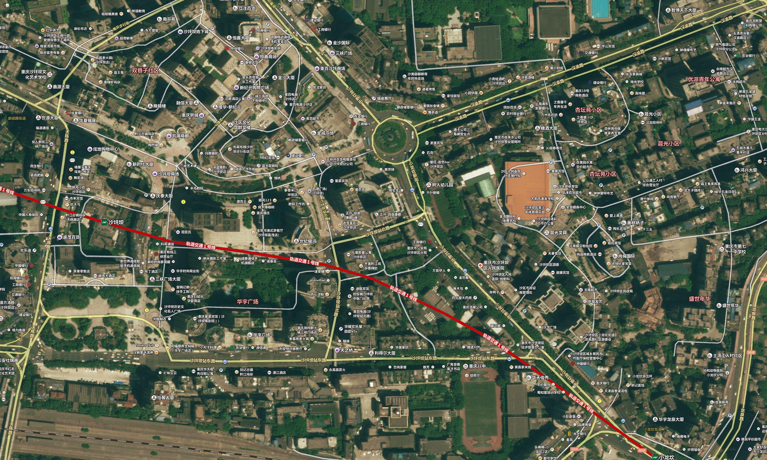 重庆高清卫星地图含道路标签数据叠加