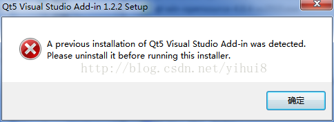 A previous installation of Qt5 Visual Studio Add-in was detected. 解决方法