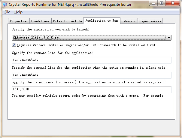 VS2012使用Installshield打包程序-添加水晶报表依赖项