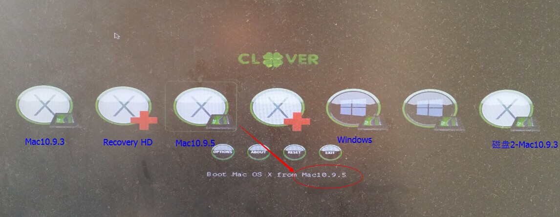 设置Clover默认进入Windows，按快捷键F8可选择不同的引导