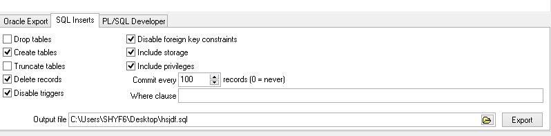 PL SQLDEVELOPMENT导出数据库脚本