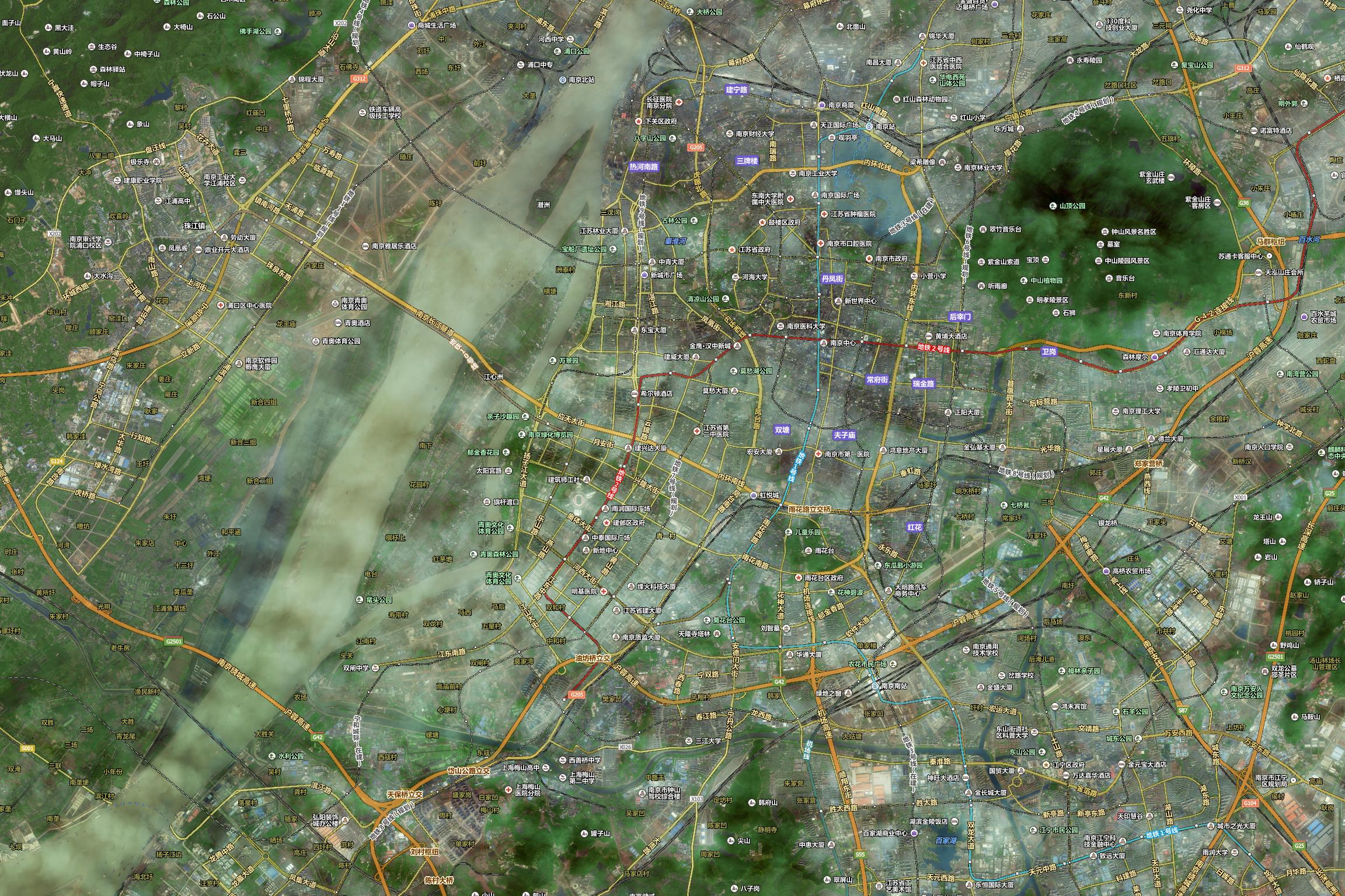 南京地图南京全套的卫星地图下载百度高清卫星地图包括道路标签信息