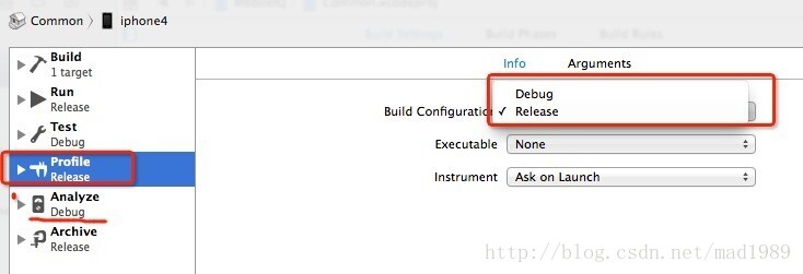 iOS中-Xcode Debug、Release、Archive、Profile、Analyze的概念和区别