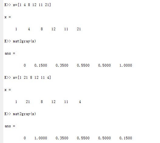 Matlab中double,im2double,mat2gray函数使用方法介绍