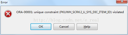 ORA00001 unique constraint (...) violated解决方案_yReal的博客CSDN博客