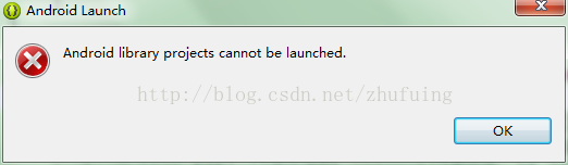 Android Library projects cannot be launched.