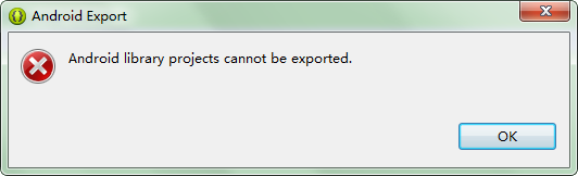 Android Library projects cannot be exported.